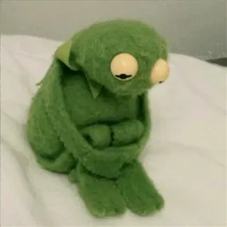🐸 sad, green, puppet, cute, lonely, depressed telegram sticker