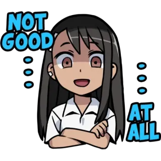👎 NOT GOOD AT ALL Аниме, Манга, Мультфильм, Выражение, Нехорошо, Несчастный, Раздражённый telegram sticker