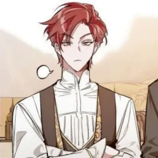🗑 anime, manga, cartoon, character, man, red hair, serious telegram sticker