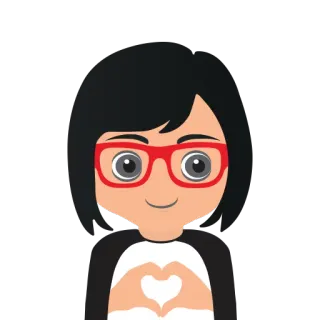 😜 人物, キャラクター, ハート, 愛, 眼鏡, 赤, 漫画, アバター telegram sticker