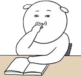 😗 Cartone animato, Personaggio, Dito, Naso, Pulirsi il naso, Libro telegram sticker
