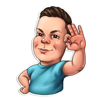 👌 ok, gestur, kartun, pria, persetujuan, kesepakatan telegram sticker