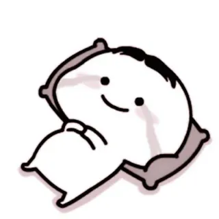 💗 Dibujos animados, Lindo, Almohada, Personaje, Dormilón, Kawaii telegram sticker