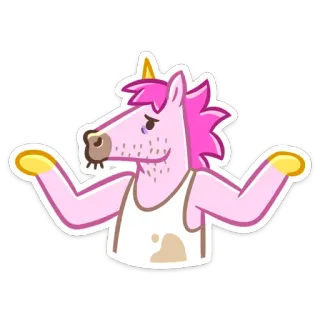 🤷‍♀ unicórnio, engraçado, rosa, animal, adesivo, ilustração whatsapp sticker