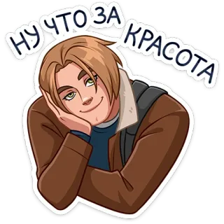 😍 НУ ЧТО ЗА КРАСОТА sticker, cartoon, mann, russisch, ausdruck, figur whatsapp sticker