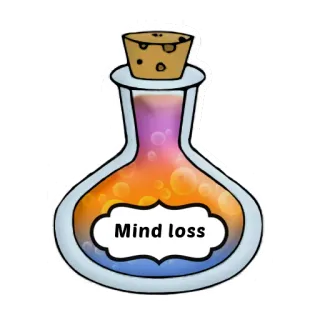 🍹 Mind loss potion, mind loss, bottle, magic, fantasy, liquid telegram sticker