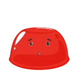 🤢 gelatina, sobremesa, vermelho, triste, comida, fofo telegram sticker