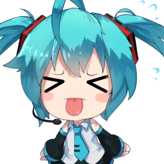 😝 Hatsune Miku Anime, Chibi, Vocaloid, Hatsune Miku, Süß, Figur telegram sticker