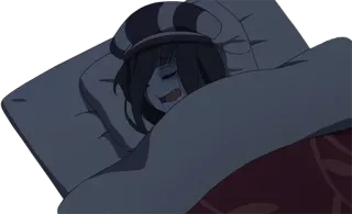 😴 睡眠, アニメ, キャラクター, 眠い, ベッド, 睡眠中 telegram sticker