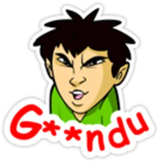 😝 G**ndu offensivo, insulto, cartone animato telegram sticker