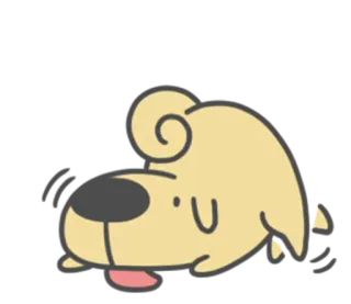 🐶 chien, mignon, dessin animé, animal, animal de compagnie, paresseux, dormir whatsapp sticker