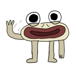 👋 만화, 캐릭터, 생물, 손 흔들기, 일러스트, 스티커 telegram sticker