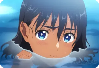 🏊‍♀ Аниме, Девушка, Милая, Вода telegram sticker