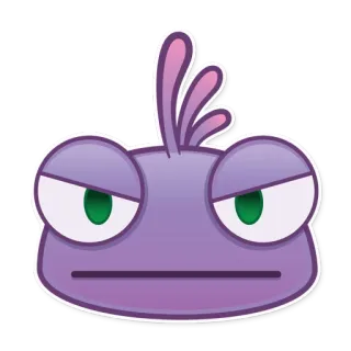 😠 emoji, face, purple, expression, bored, mood telegram sticker