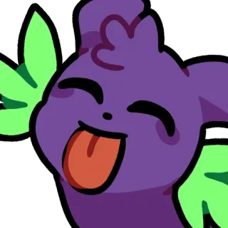 😜 Мультик, Милый, Причудливый, Фиолетовый, Игривый, Язык, Счастливый telegram sticker