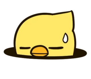 😓 canard, sueur, jaune, emoji, dessin animé whatsapp sticker
