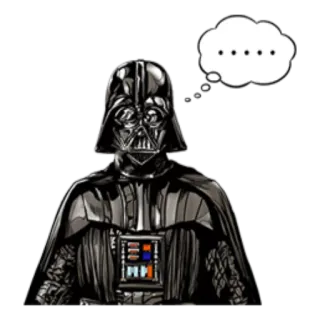 🤔 Darth Vader Star Wars darth vader, star wars, science-fiction, film, méchant, réflexion, casque, empire galactique telegram sticker