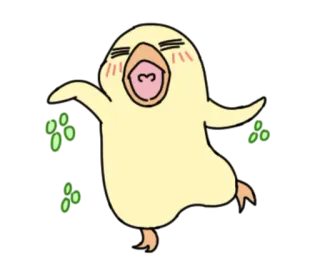 😌 gà con, dễ thương, hoạt hình, nhân vật, nhảy múa, vui vẻ telegram sticker
