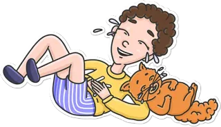 🤣 ridere, gatto, felice, carino, cartone animato, adesivo telegram sticker