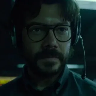 😐 Professor Money Heist professeur, La Casa de Papel, personnage, Netflix, série TV telegram sticker