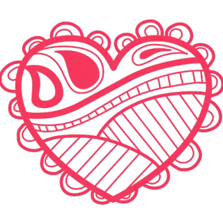❤ coração, design, amor, padrão, ornamentado, abstrato whatsapp sticker