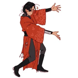🥳 персонаж, аниме, кимоно, искусство whatsapp sticker