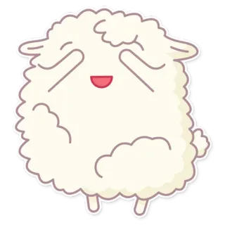 🙈 pecora, animale, carino, soffice, cartone animato telegram sticker