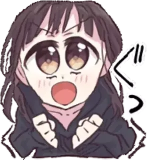 😍 ぐっ Anime, Mädchen, Manga, geschockt, Ausruf telegram sticker