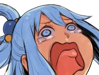 😭 Aqua Konosuba Anime, Menangis, Kartun, Ekspresi wajah, Aqua, Konosuba telegram sticker