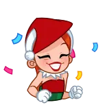 💃 Cartoon, Vrouw, Viering, Feest, Confetti, Feestelijk telegram sticker