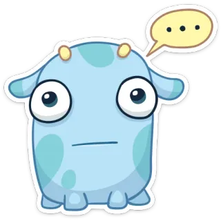 💬 mostro, cartone animato, carino, adesivo, blu, animale whatsapp sticker