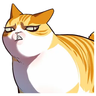 👿 kucing, hewan, stiker, kucing oranye telegram sticker