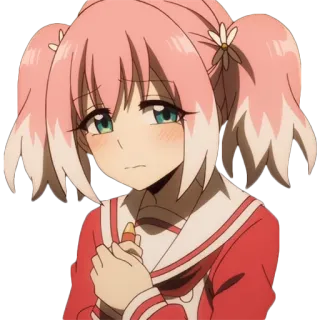 😣 Anime, Dibujos animados, Pelo rosa, Chica, Personaje, Lindo telegram sticker