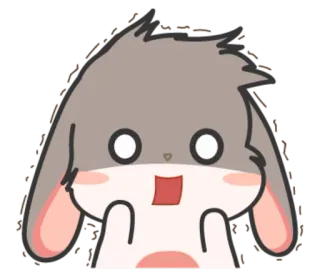 😨 thỏ, dễ thương, hoạt hình, động vật, nhãn dán telegram sticker