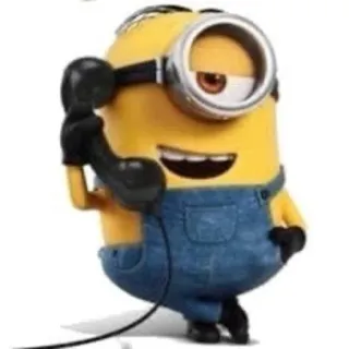 🤙 Minion Minion, Telefon, Cartoon, Gelb, Figur telegram sticker