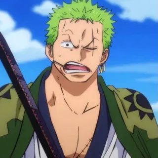 🤨 Zoro One Piece Anime, Spadaccino, Pirata, Personaggio, Spada telegram sticker