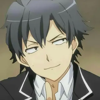 ⛓ Hachiman Hikigaya My Teen Romantic Comedy SNAFU Anime, Charakter, Hachiman, Meine romantische Jugendkomödie ist in Gefahr, Manga whatsapp sticker