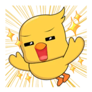 ✨ pájaro, lindo, amarillo, dibujos animados, personaje, feliz, emoji whatsapp sticker