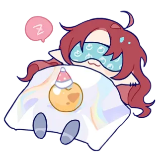 🛌 Z đang ngủ, dễ thương, anime, kawaii, buồn ngủ telegram sticker