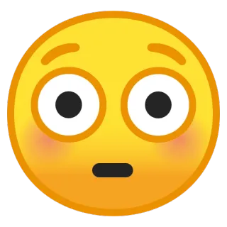 😳 Emoji, Wajah, Kuning, Memerah, Terkejut telegram sticker