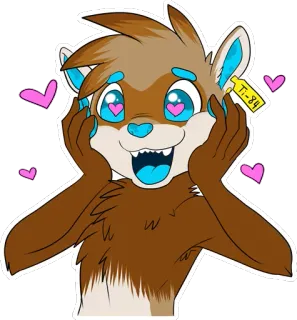 😍 TI-84 loutre, dessin animé, coeurs, amour, joyeux, mignon, animal whatsapp sticker