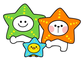 🌼 estrela do mar, fofo, desenho animado, animais, família telegram sticker