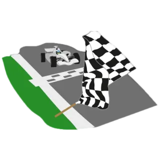 🏎 Rennen, Rennwagen, Zielflagge, Motorsport, Geschwindigkeit, Sieg telegram sticker