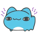😈 adesivo, azul, gato, desenho animado, fofo, kawaii telegram sticker