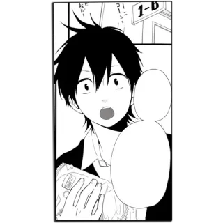 😶 1-B Anime, Manga, Bulle de dialogue, Surpris(e), Salle de classe telegram sticker