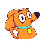 👍 cane, cartone animato, animale, carino, adesivo telegram sticker