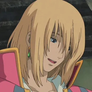 😔 Howl Howl's Moving Castle Anime, blonde Haare, Studio Ghibli, Film, Charakter telegram sticker