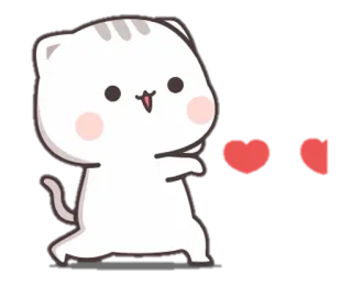 😘 Katze, Liebe, Herzen, süß, kawaii, Aufkleber whatsapp sticker