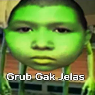 😑 Grub Gak Jelas drôle, mème, humour, monstre, célébrité telegram sticker