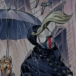 ☂️ 애니메이션, 만화, 캐릭터, 비, 우산 telegram sticker